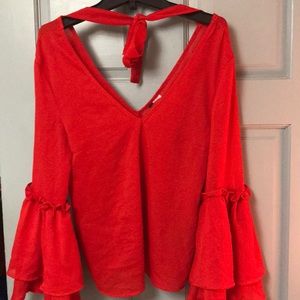 Red Bell sleeve shirt